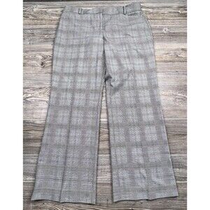 Talbots Women's Grey Plaid Curvy Fit Straight Leg Career Pants Trousers 14P